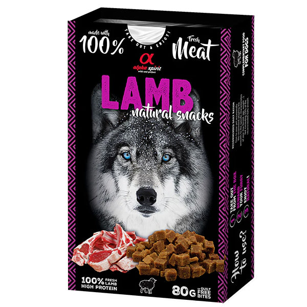 Alpha Spirit Natural Snack - Lambalihaga Maiused Koerale 80g