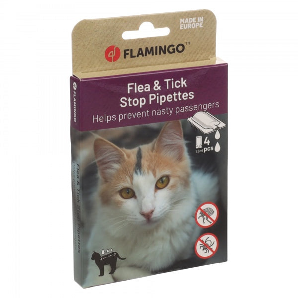 Flamingo Kirbu- ja puugitõrje Tilgad Kassile 4x1,5ml