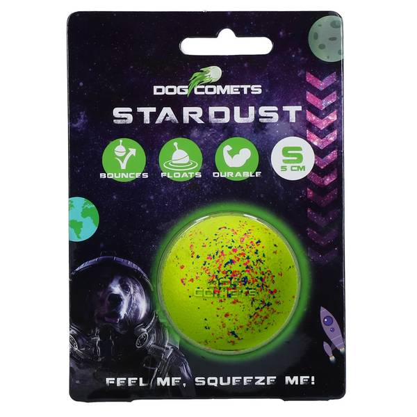 Dog Comets Mänguasi Koerale – pall Stardust, roheline S 5cm (Ujub vees)