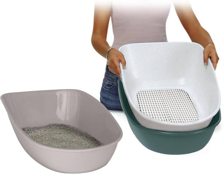 Stefanplast Sõelutav Liivakast Kassile "Furba Chic" Helehall 59x39x22cm – pilt 2