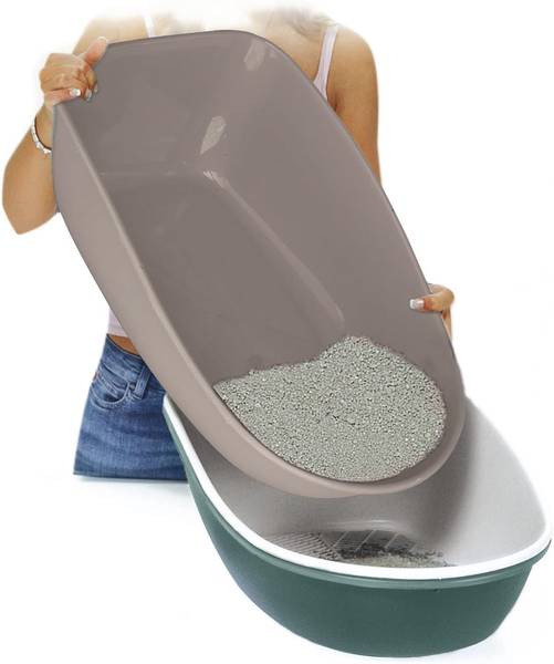 Stefanplast Sõelutav Liivakast Kassile "Furba Chic" Roheline 59x39x22cm – pilt 4