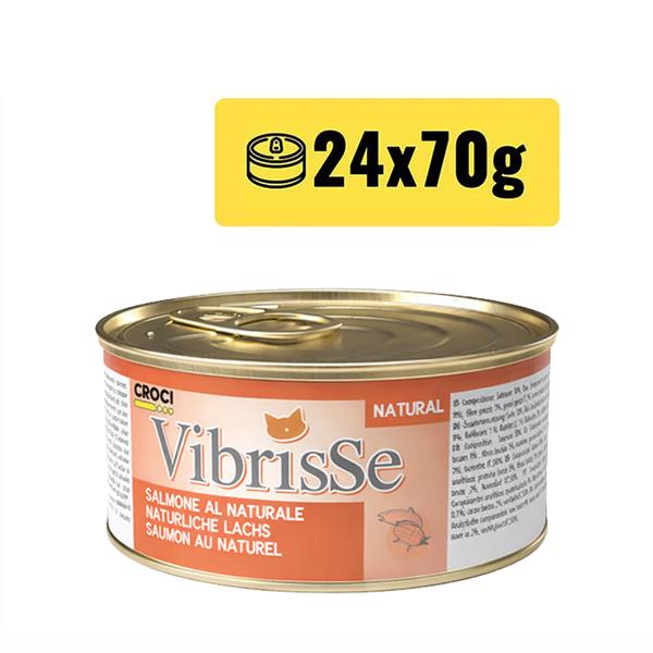 Vibrisse Natural Kassikonserv Lõhega 70g x 24tk