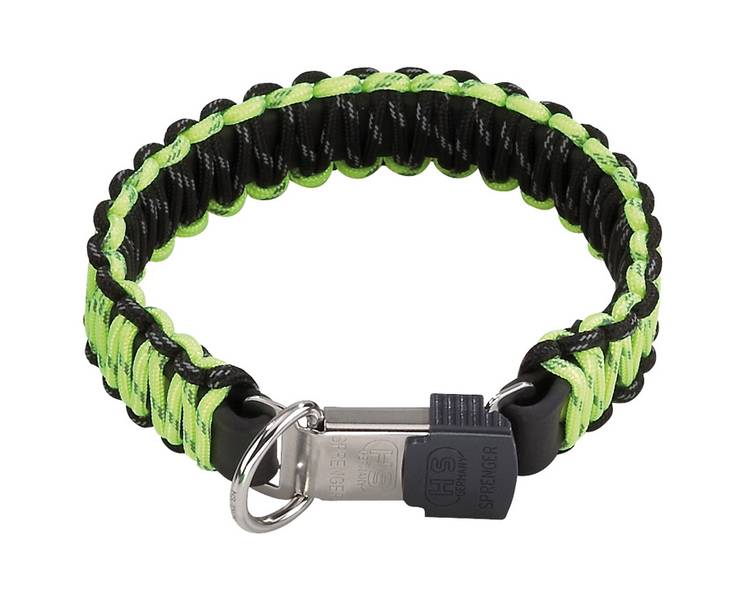 HS Sprenger Paracord Kaelarihm Must/Kollane 60cm