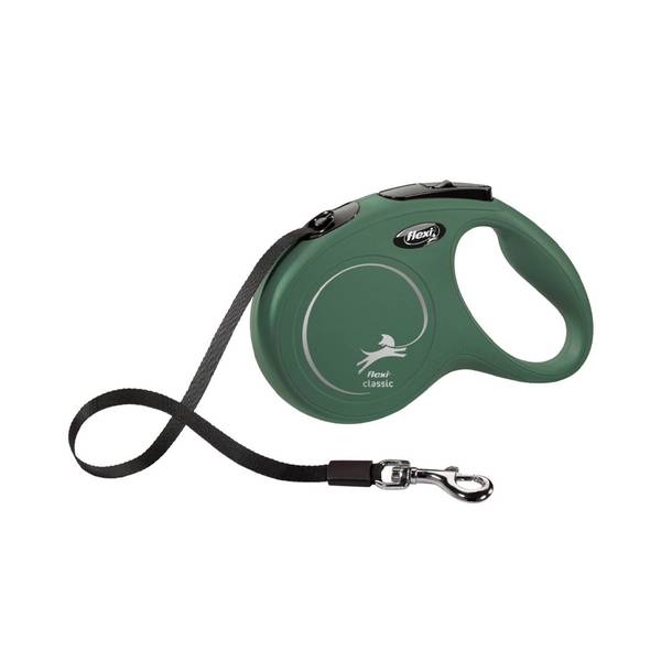 Flexi M Classic Oliivroheline, Lint 5m, kuni 25kg koerale
