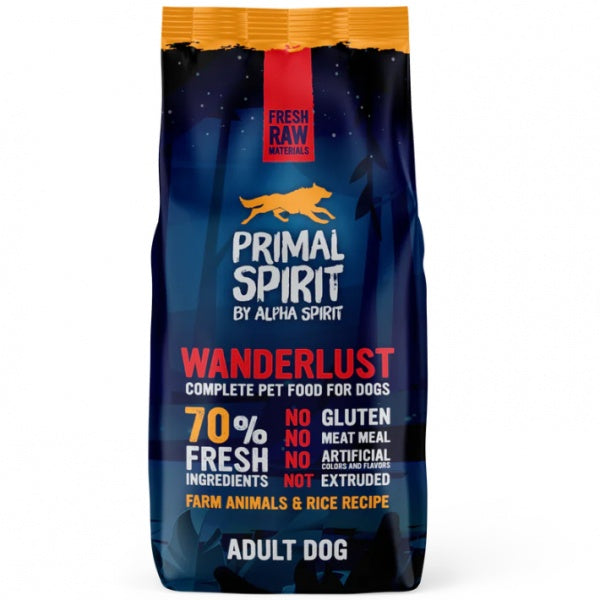 Primal Spirit 70% Wanderlust Koeratoit (Kana ja Kala) 12kg