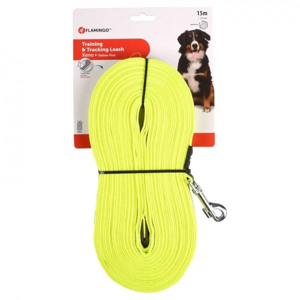 Flamingo Aasata Treening- ja Jäljerihm, Kollane 2cm x 1000cm